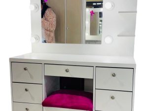 Tocador Estilo Hollywood cuerpo completo  con Cubierta de Madera